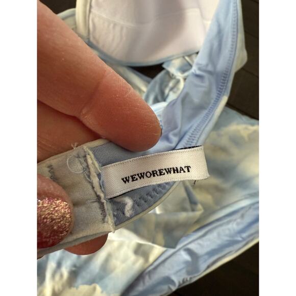 WeWoreWhat Powder Blue Emily Bikini Size Medium - Picture 3 of 6